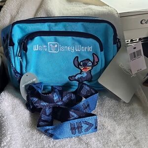 Disney Blue Stitch Convertible Crossbody OR Belt  Bag NWT